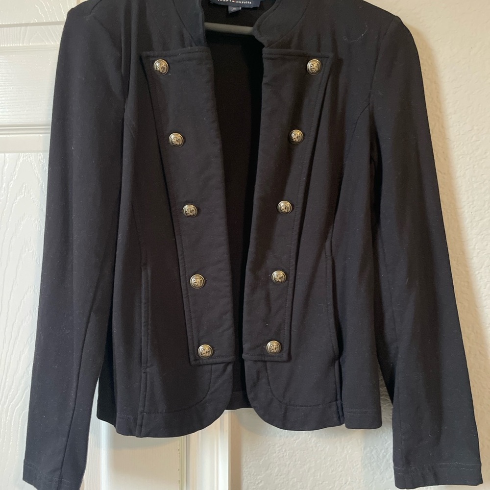 Tommy Hilfiger Black Blazer with Military Style